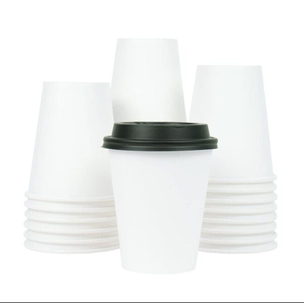 8 oz Cardboard Coffee Cups with Lids - 1,000 pcs
